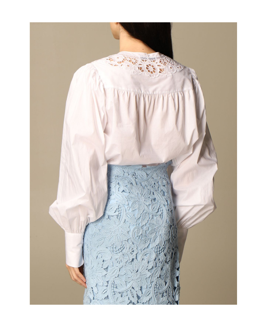 Ermanno Scervino Corded-lace Panelled Shirt In White