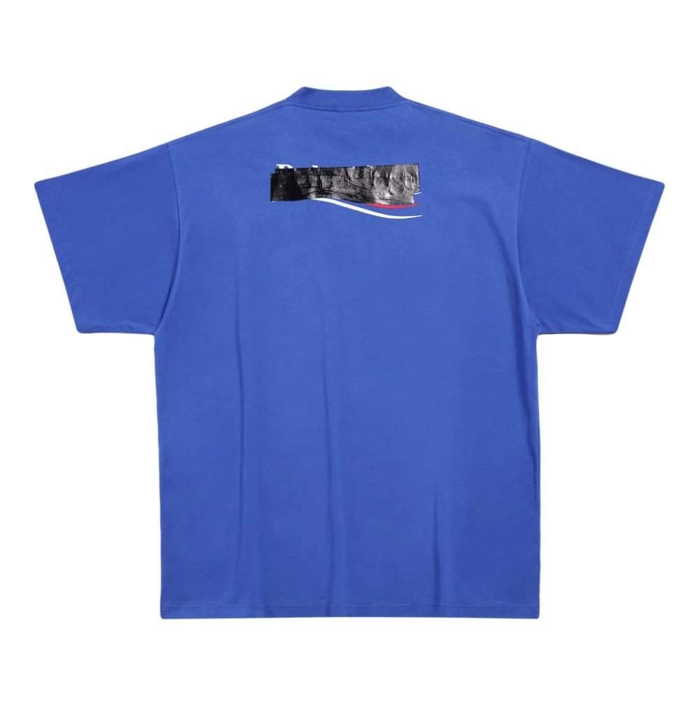 Shop Balenciaga Gaffer Political Campaign-print T-shirt In Blue
