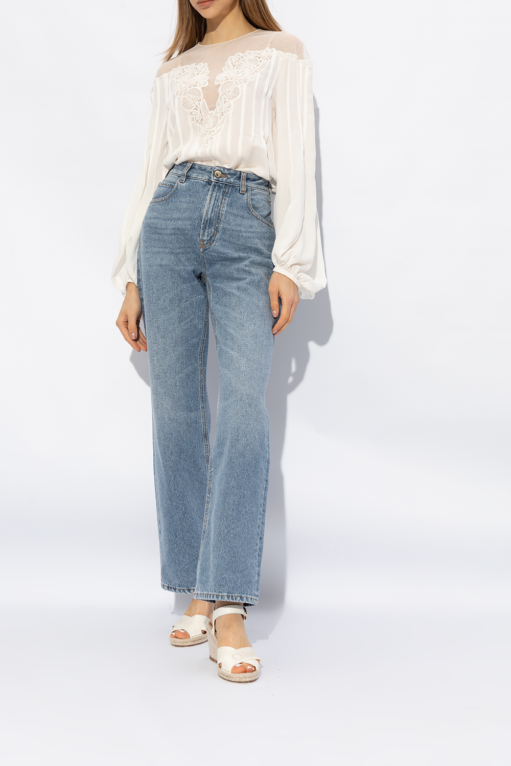 Chloé Open Toe Heel Sandals In Nude