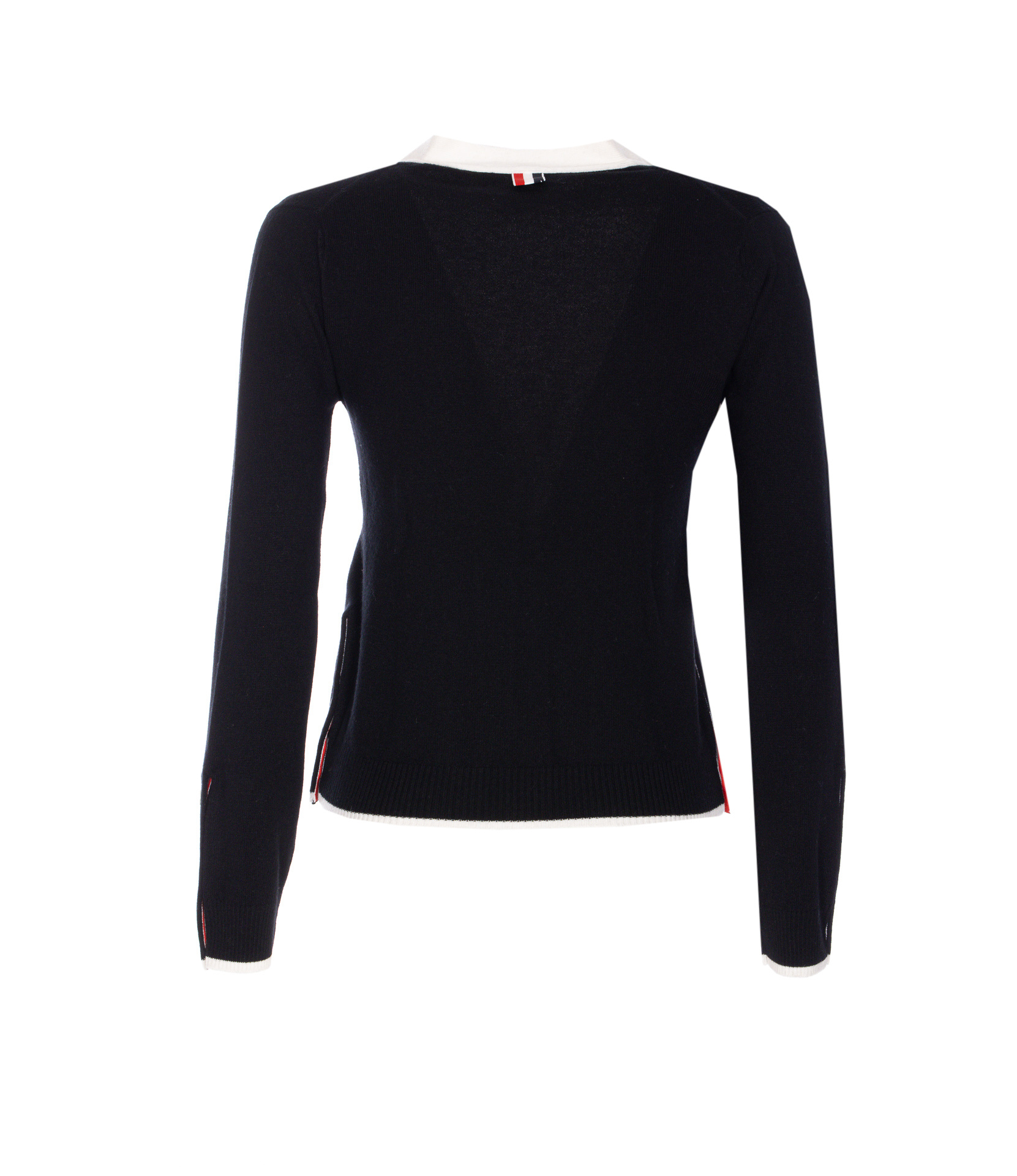Thom Browne Side Buttoned Knit Cardigan In Black