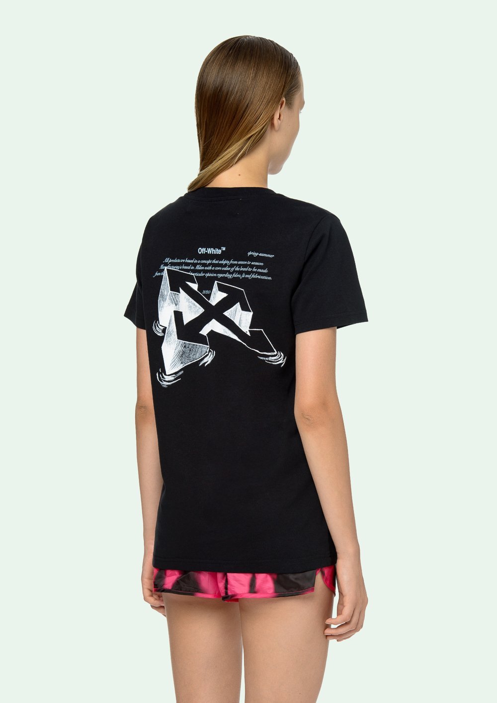 Off-white Graphic Print Cotton T-shirt In Black