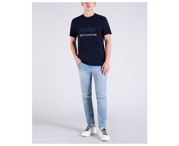 PAUL & SHARK ROUND COLLAR LOGO T-SHIRT