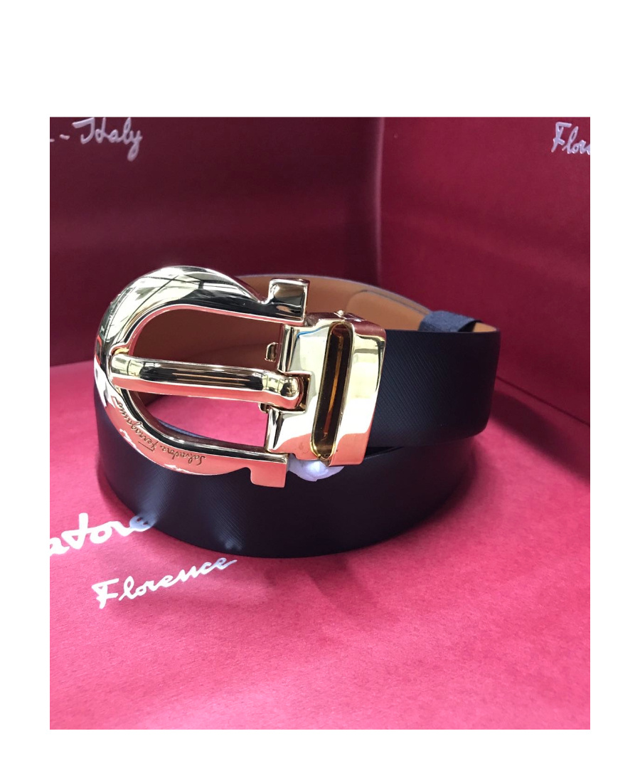 Ferragamo Logo Belt In Blue