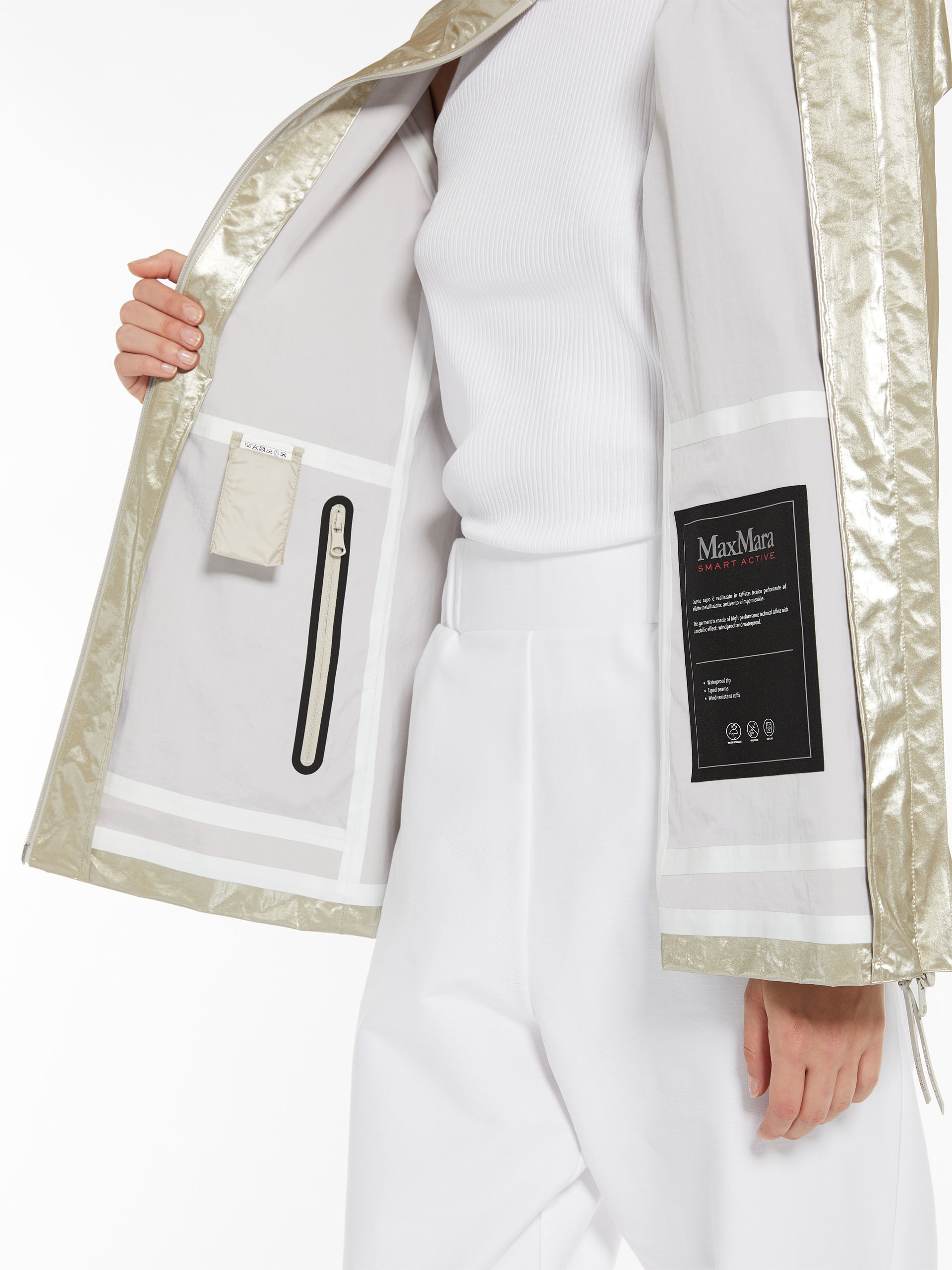 Max Mara Front Zipper Casual Jacket In Nude