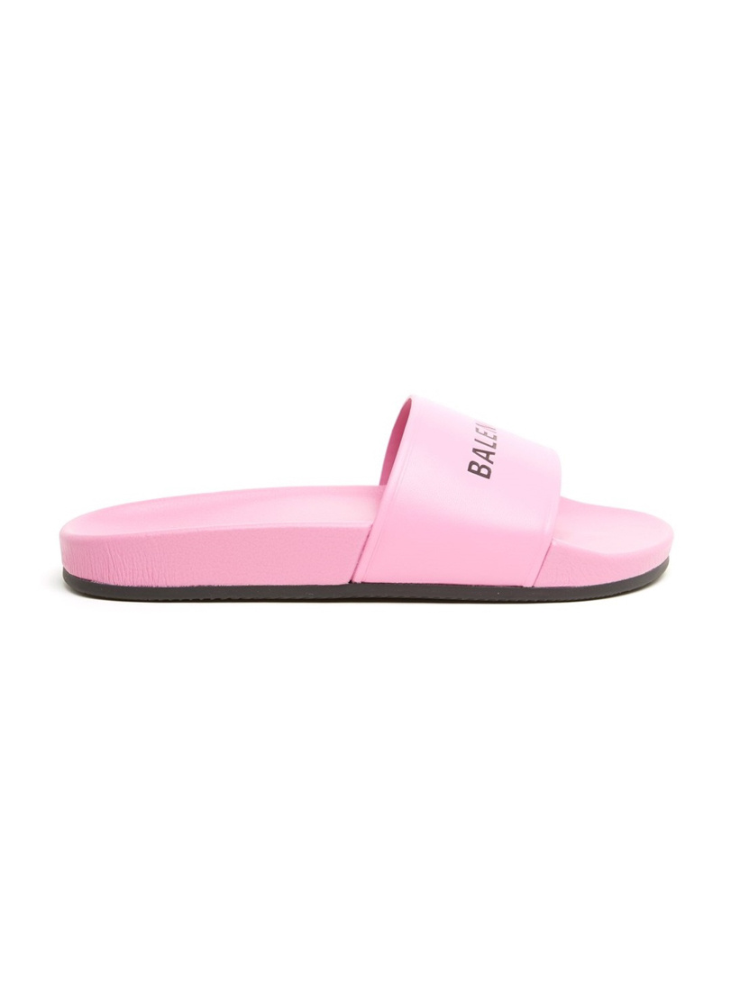 Balenciaga Logo Printed Slippers In Pink