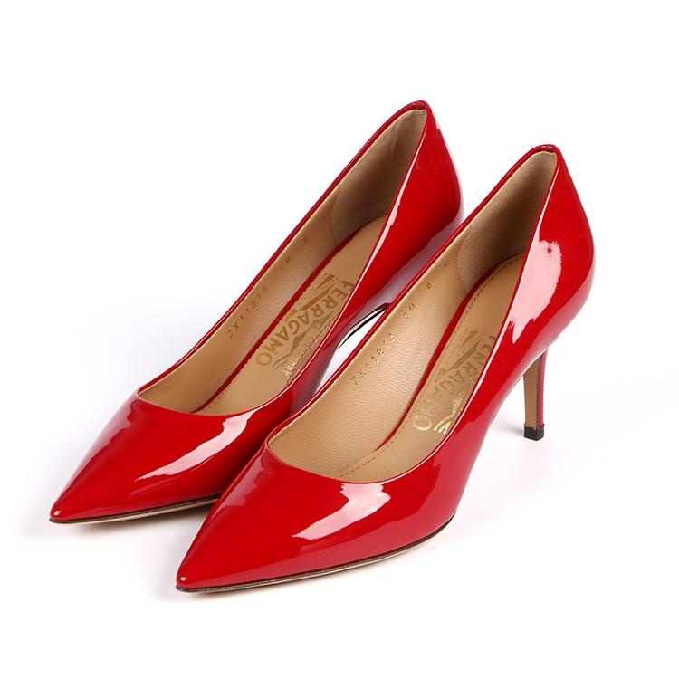 Ferragamo Cusp High-heeled Shoes In Red
