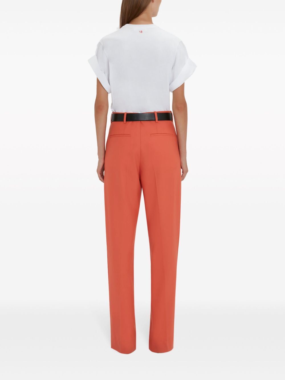 Victoria Beckham Single Pleat Trousers In Red