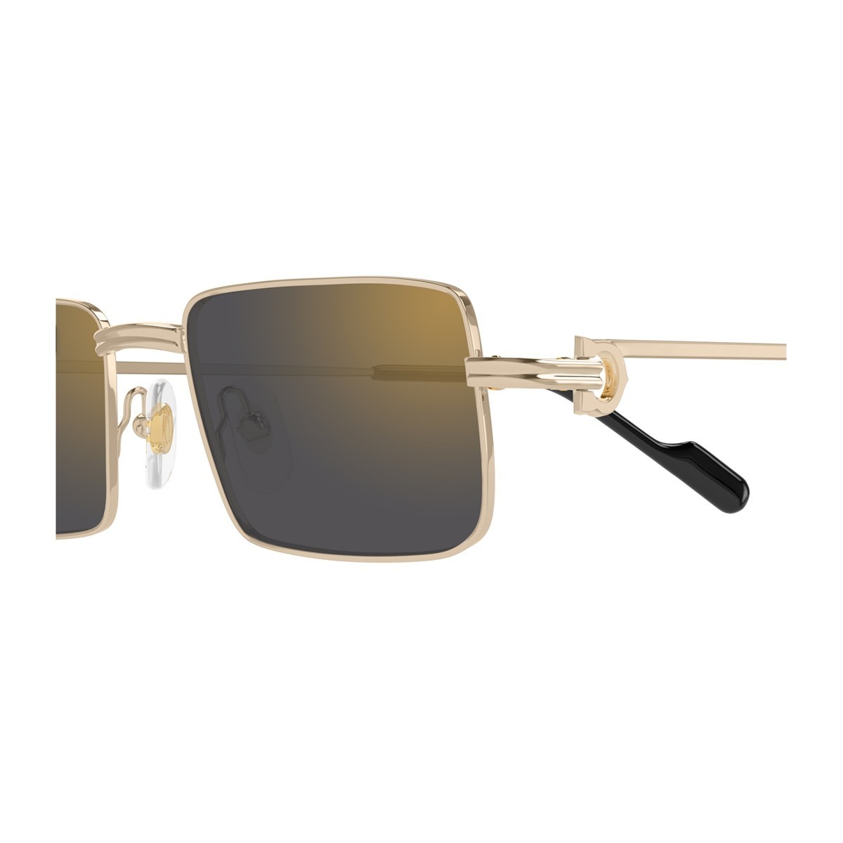 Cartier Rectangular Frame Sunglasses In Black