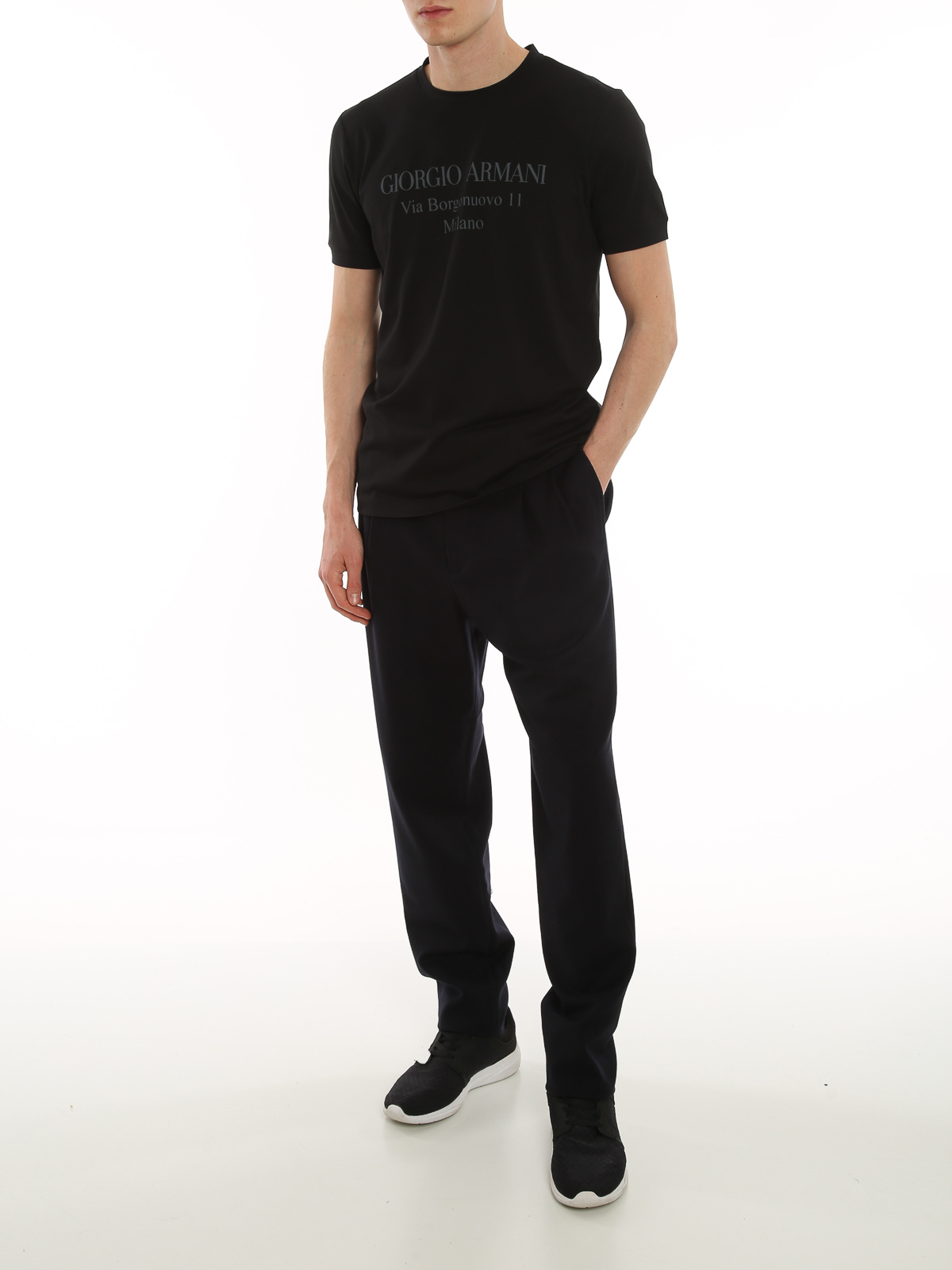 Giorgio Armani Tapered Trousers In Black