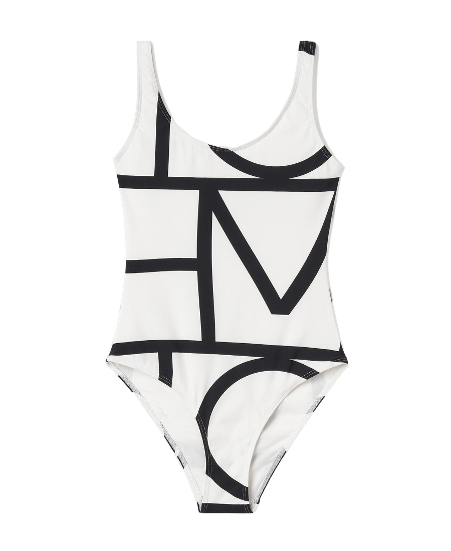 Totême Monogram Swimsuit Ecru In White