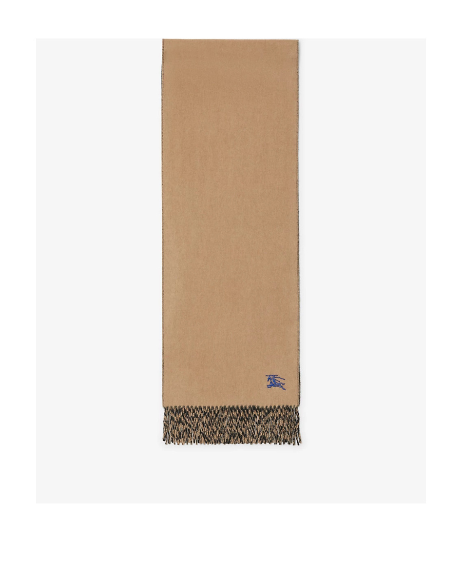 Burberry Beige Cashmere Reversible Scarf In Nude