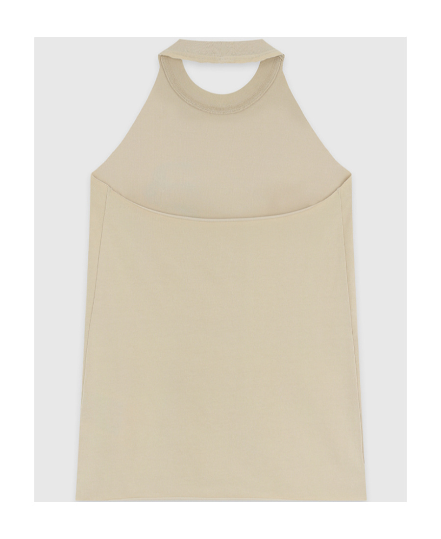 We11 Done Beige Halter Tank Top In Nude