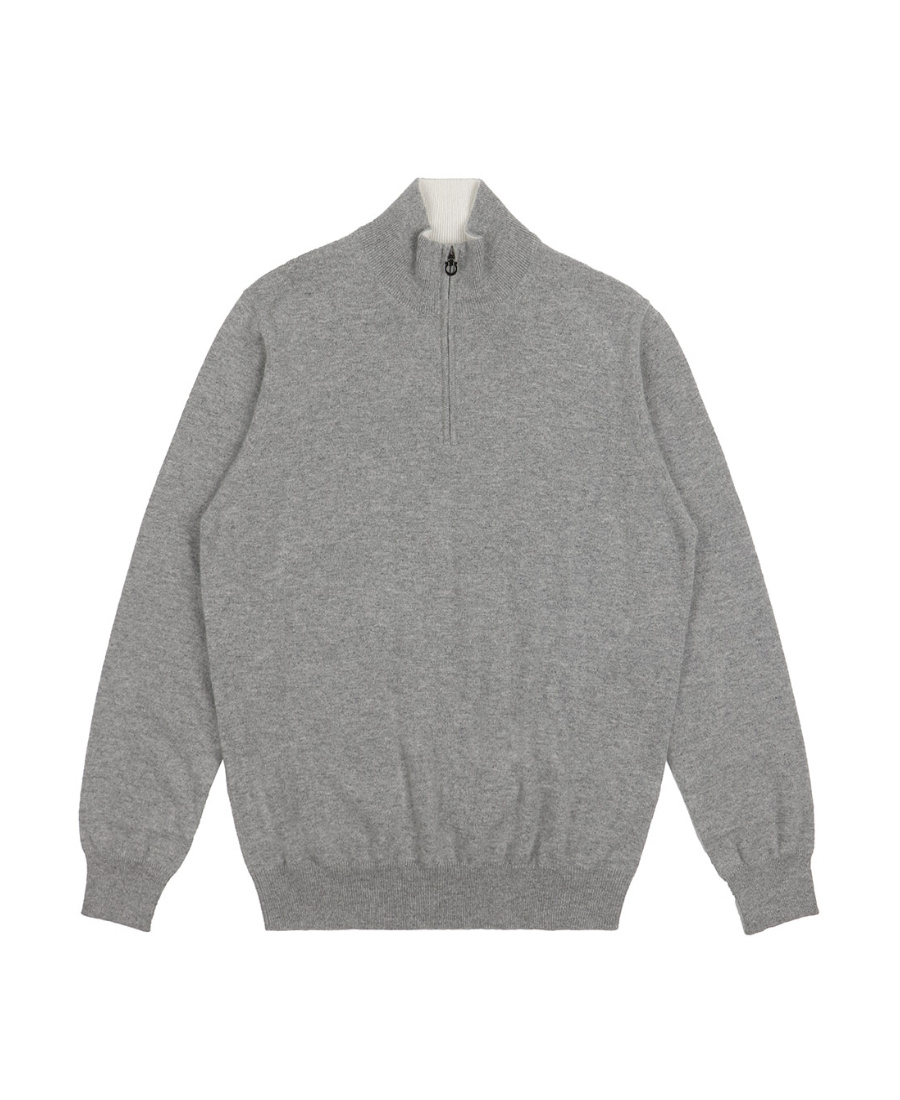 Ferragamo Semi-zipper Sweater In Gray