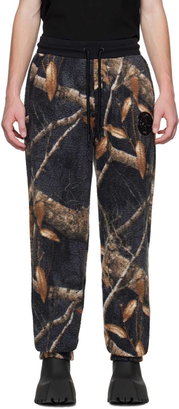 Moose Knuckles Graphic-print Fleece Track Pants In Black