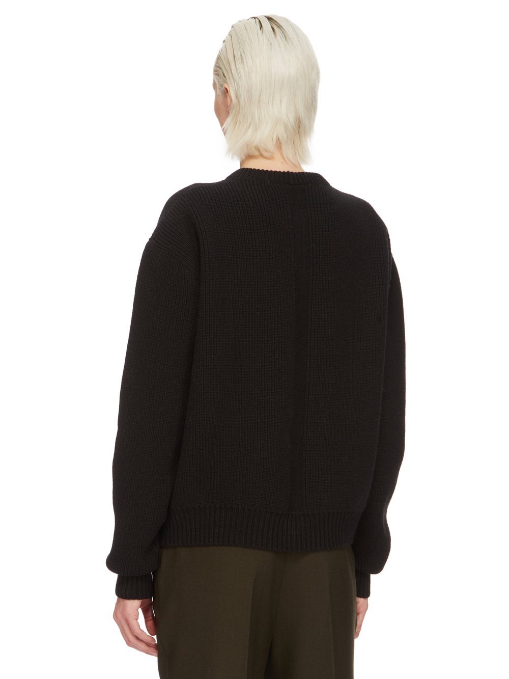 Rick Owens Black V-neck Wool Blend Sweater In Black
