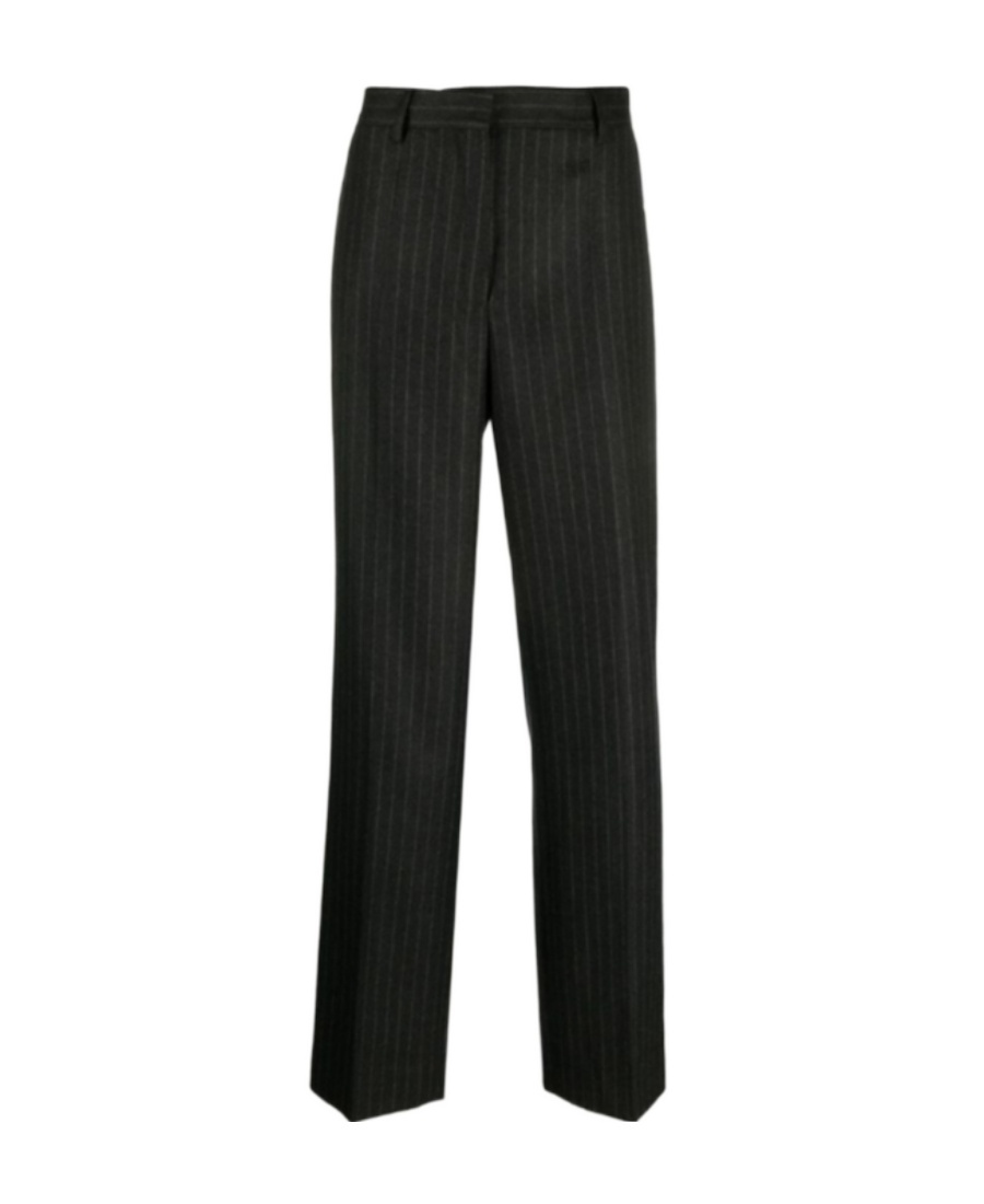 Dries Van Noten Pinstripe Flannel Parchia Trousers In Black