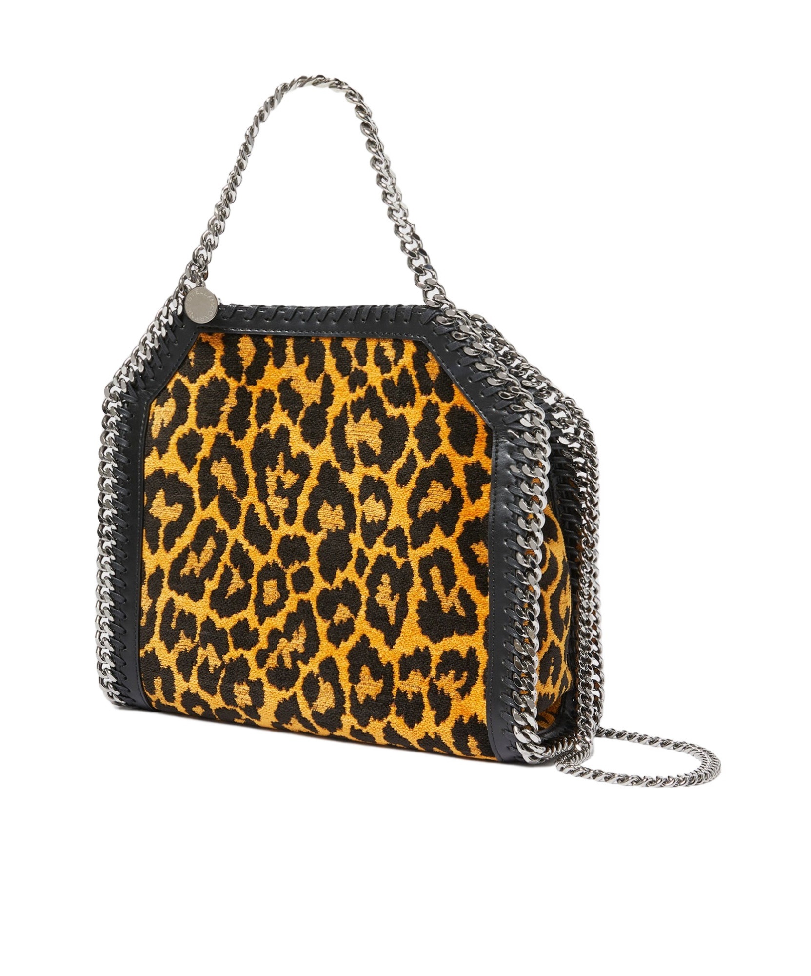 Stella Mccartney Leopard Print Falabella Mini Tote In Black