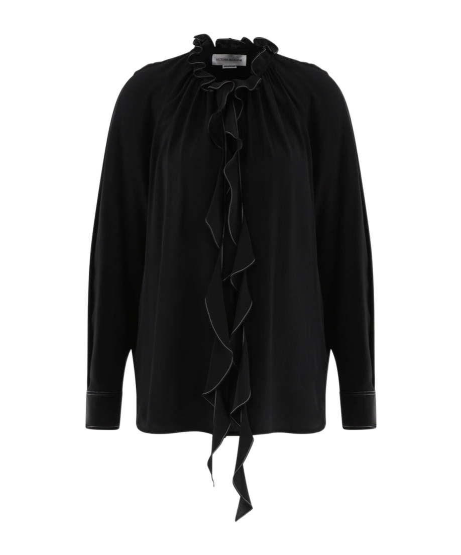 VICTORIA BECKHAM LONG-SLEEVED FRILLY SHIRT