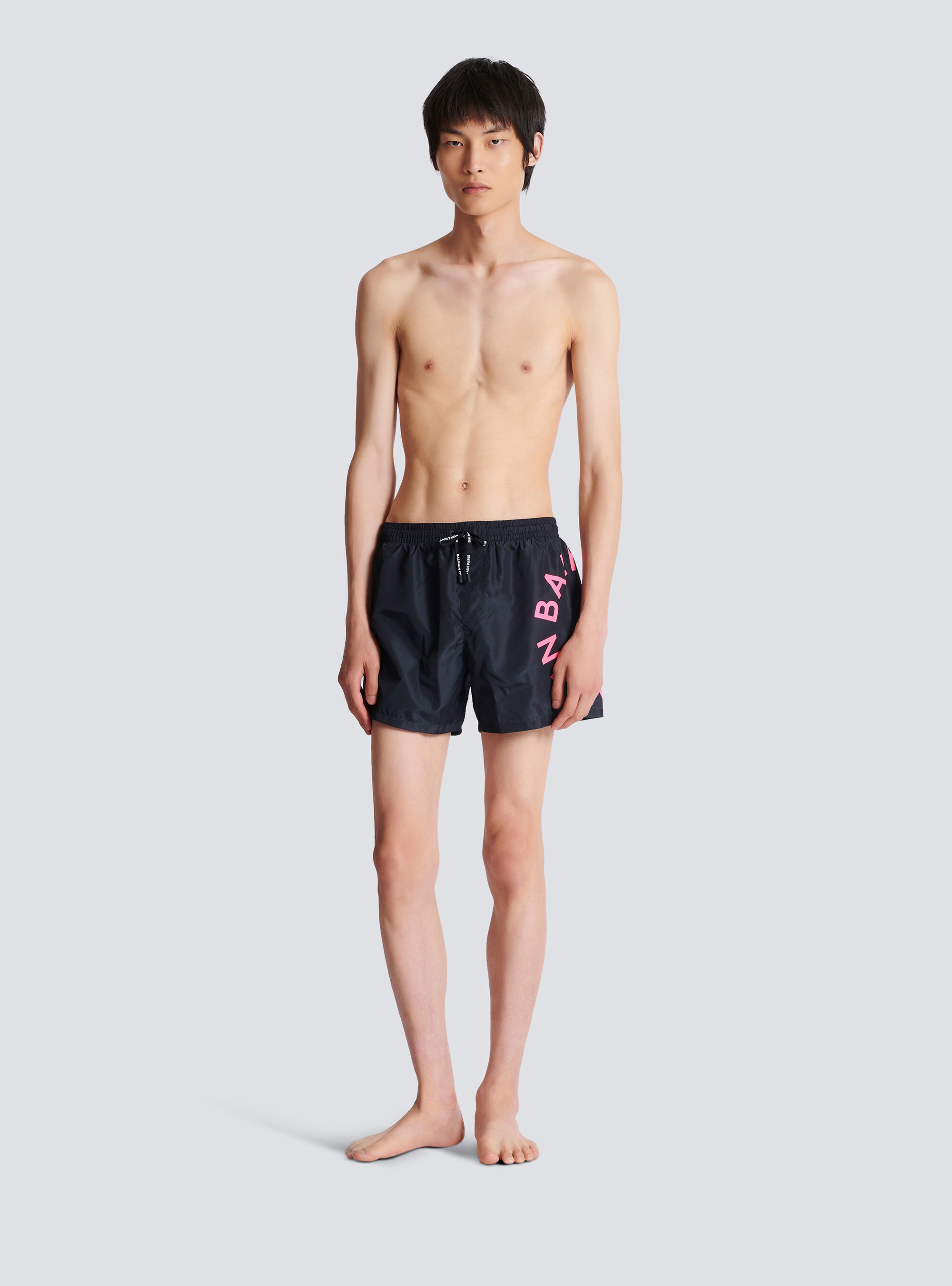 Shop Balmain Swim Shorts In Black