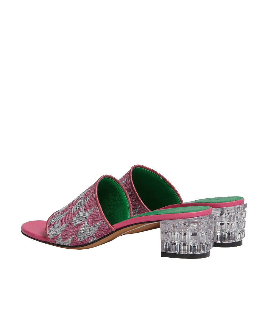 Marni Crystal-heel Patterned Sandals In Multicolor