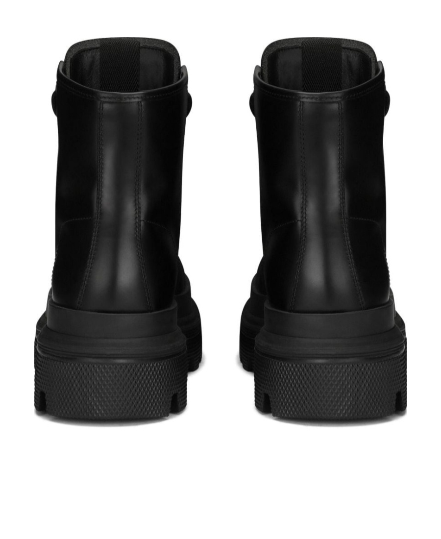 Dolce & Gabbana Studded Calfskin Hi-trekking Ankle Boots In Black