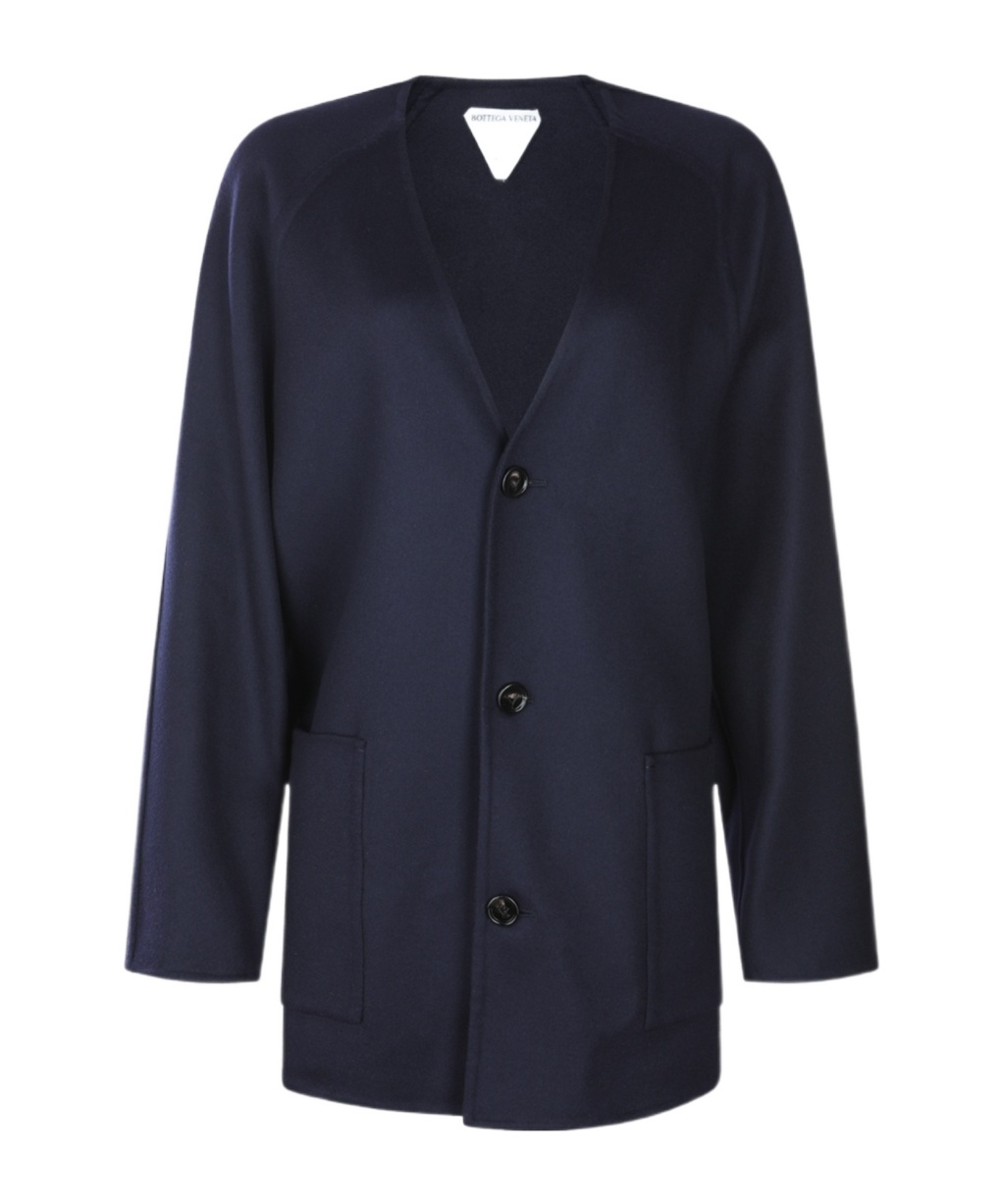 Bottega Veneta Long Sleeve Coat In Black