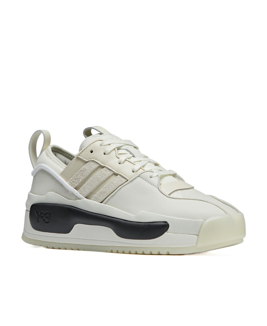 Shop Y-3 Rivalry Leather Sneakers In White