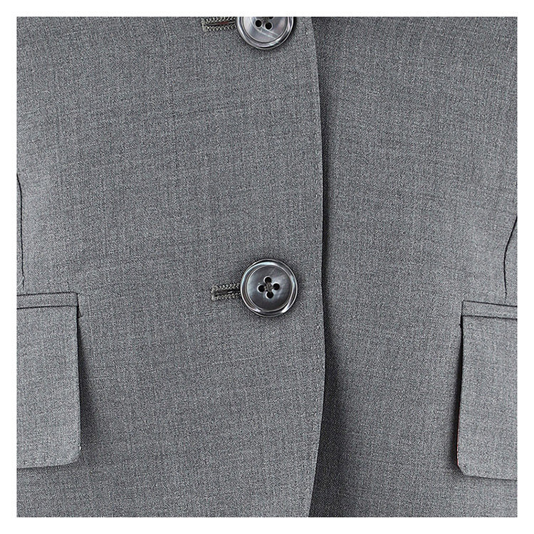Thom Browne Four-bar Stripe Wool Cropped Single Breasted Blazer In Gray