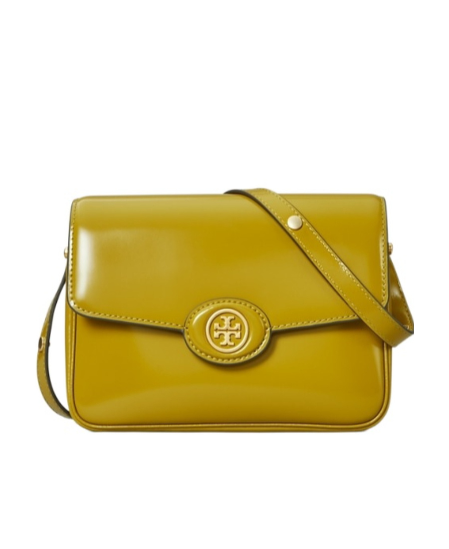 Tory Burch Robinson Spazzolato Shoulder Bag In Brown