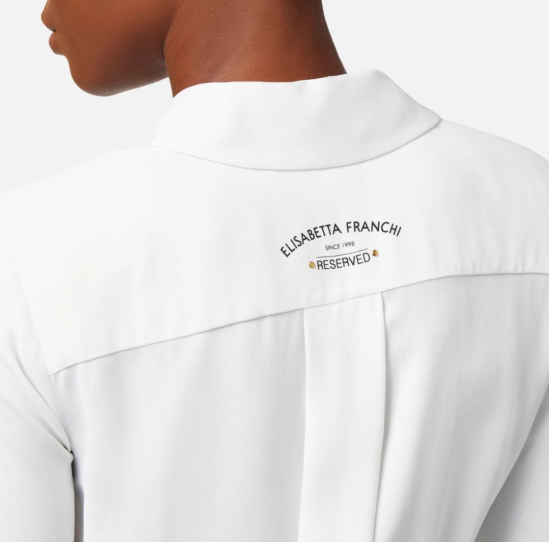 Elisabetta Franchi Semi-sheer Voile Shirt In White