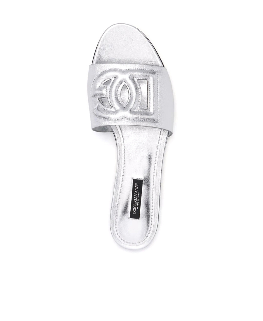 Dolce & Gabbana Cut-out Dg Flat Sandals In White