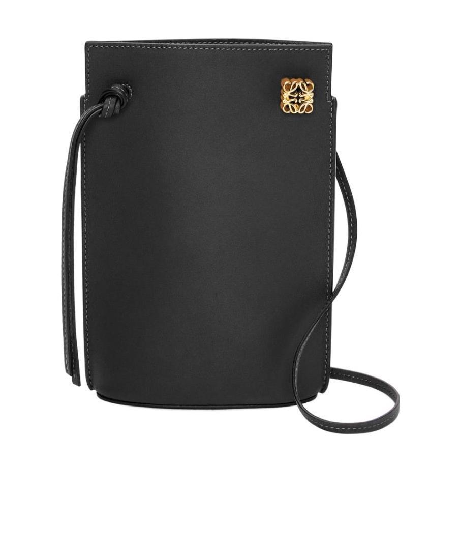 Loewe Dice Pocket Leather Shoulder Bag In Black