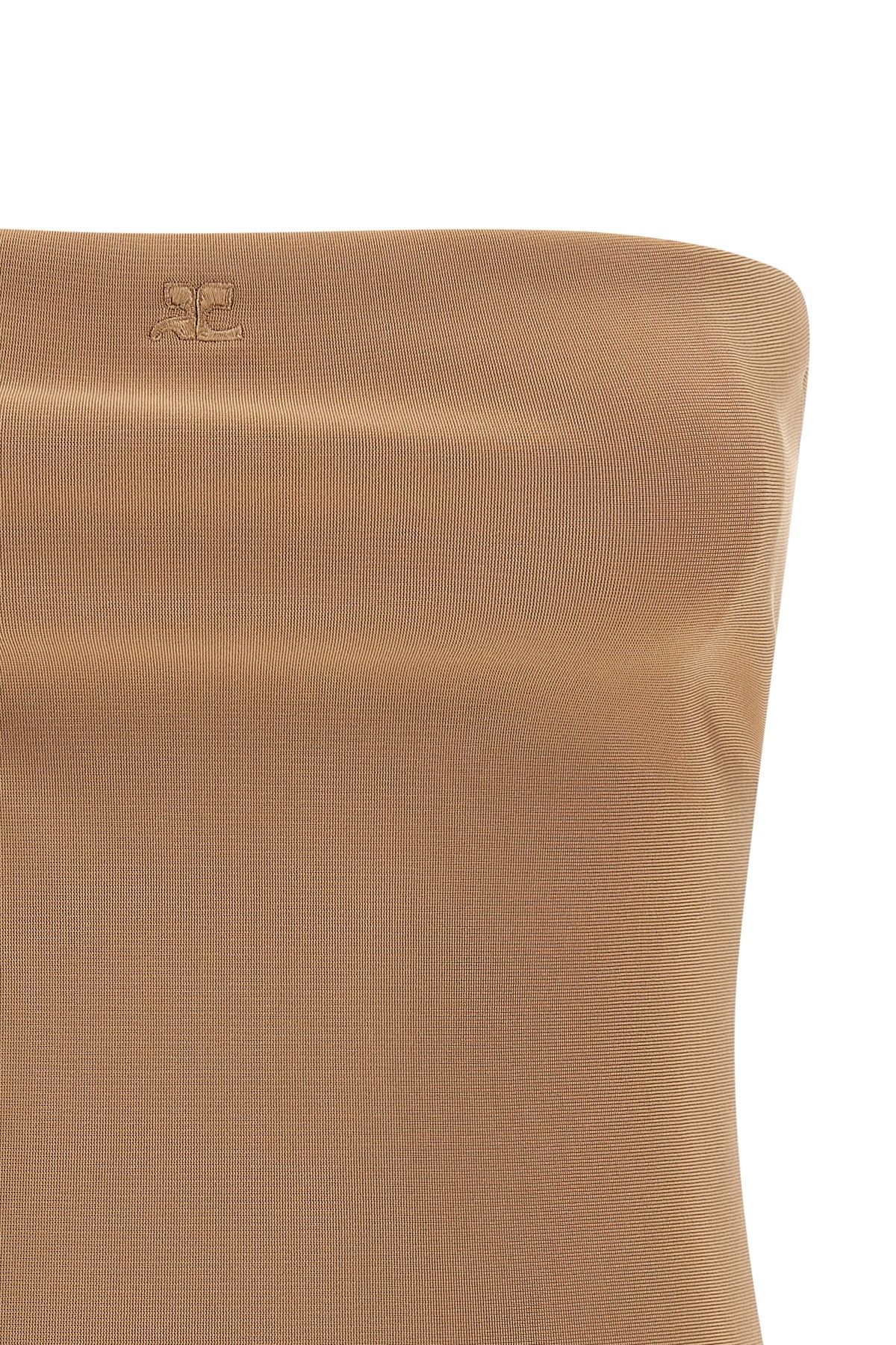 Courrèges Strapless Seamless Bodysuit Top In Brown