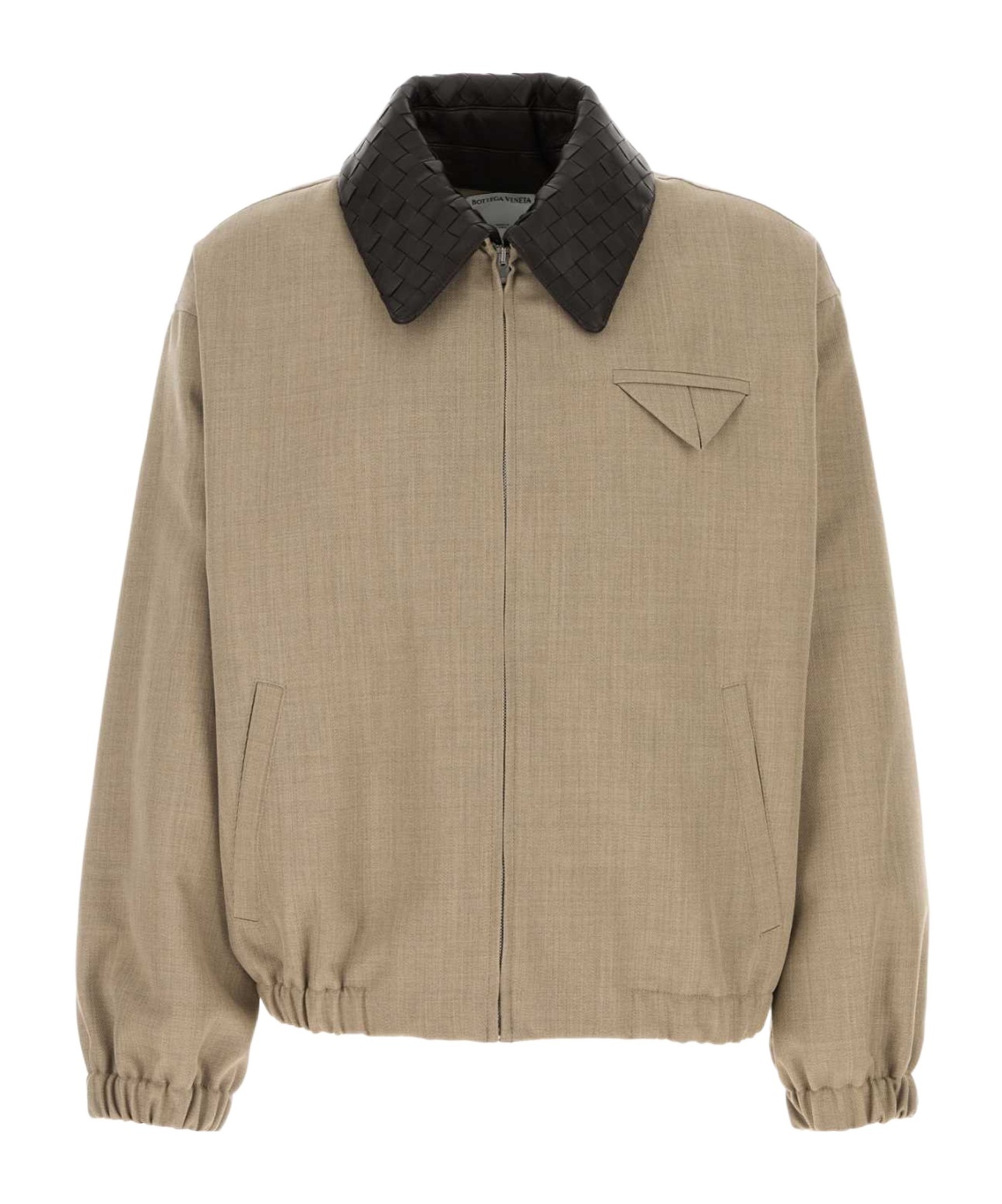 Bottega Veneta Bomber Jacket Wool Quilted Collar In Neutral