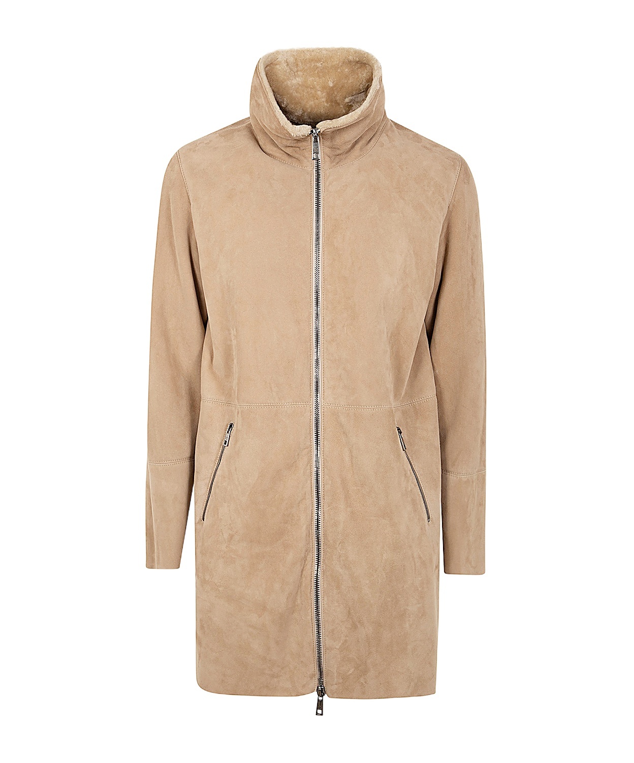 Giorgio Brato Classic Sheepskin With Central Zip In Nude