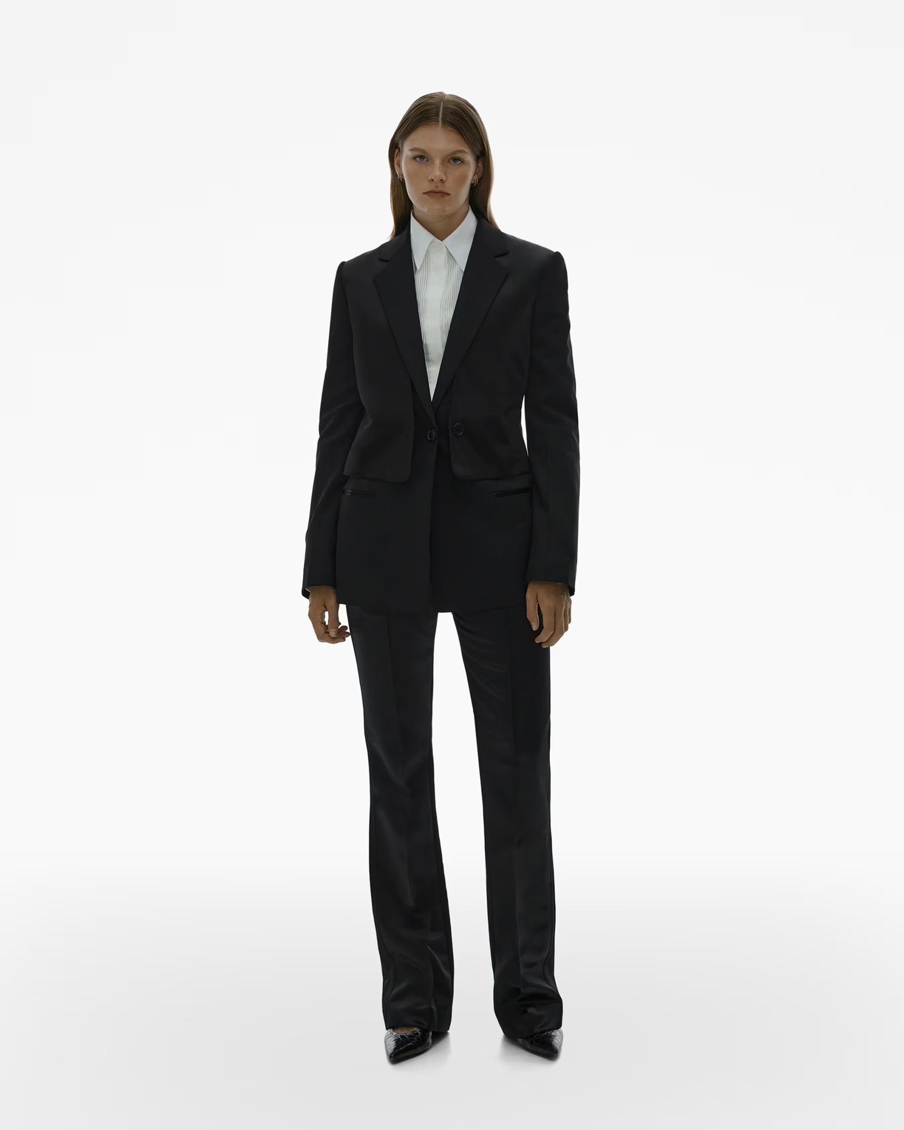 Helmut Lang Cut-out Layered Blazer In Black