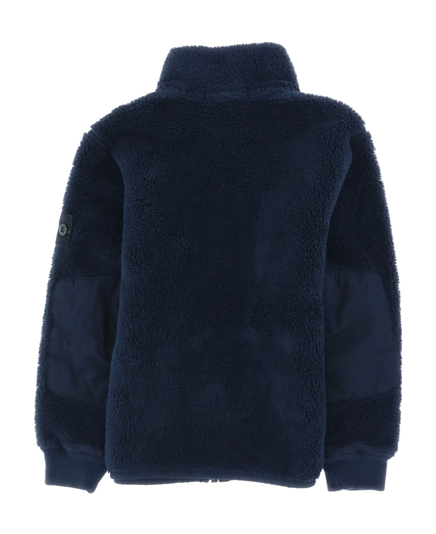 Stone Island Zip-up Fleece Jacket In Blue