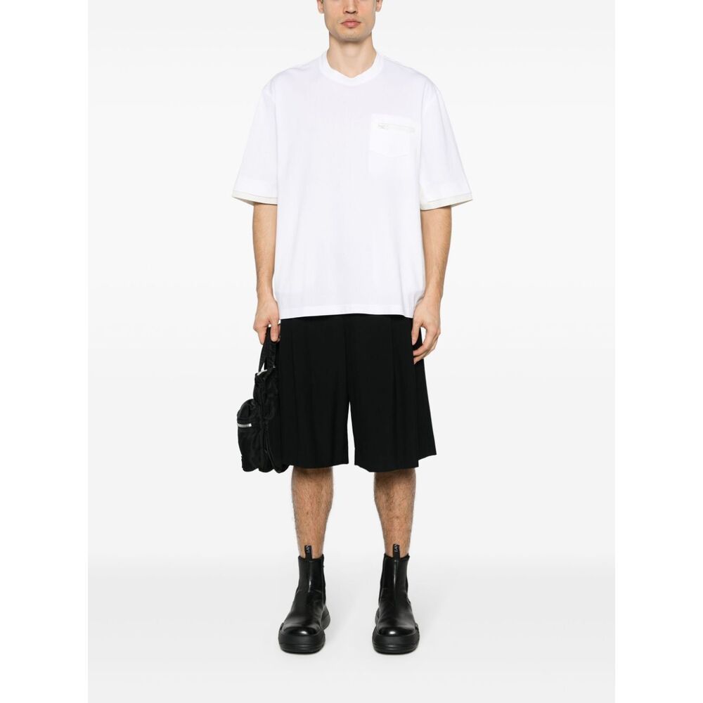 Sacai Panelled-design T-shirt In White