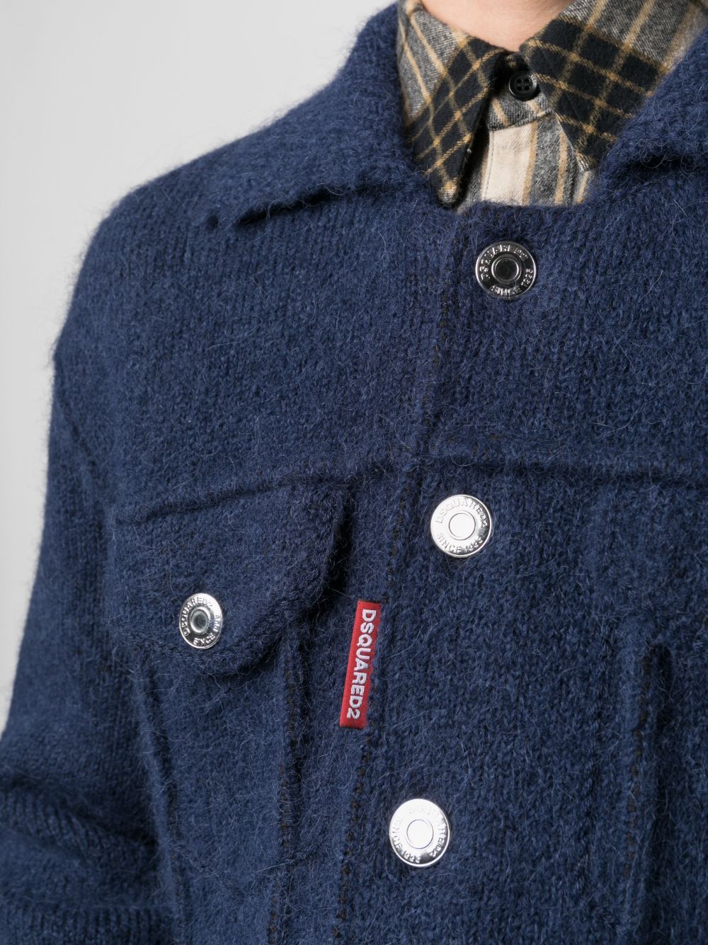 Dsquared2 Button-up Wool-blend Jacket In Blue