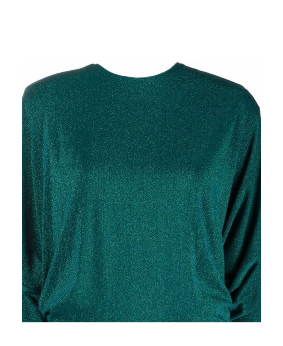 Alexandre Vauthier Wide-shoulder Knitted Dress In Green