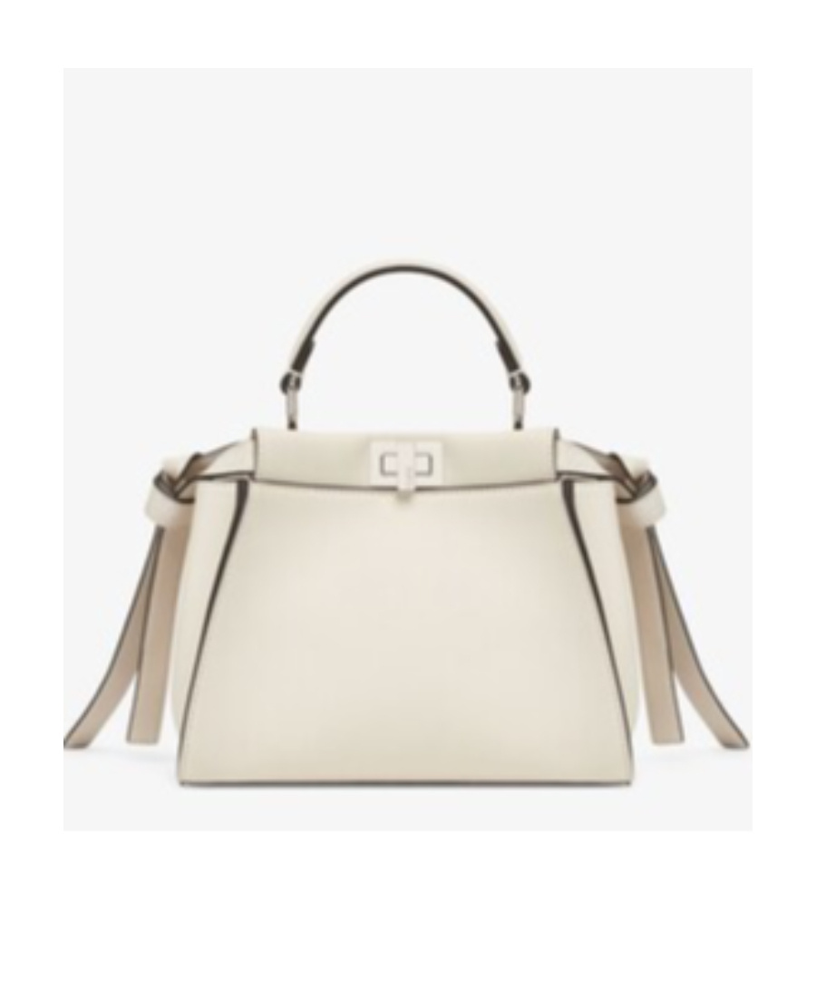 Fendi Mini Peekaboo Leather Bag In White
