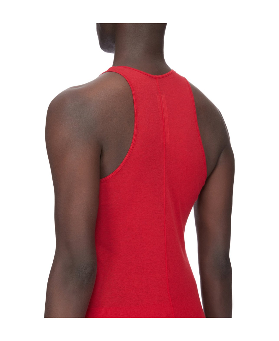 Rick Owens Longline Cotton Tank Top In Red
