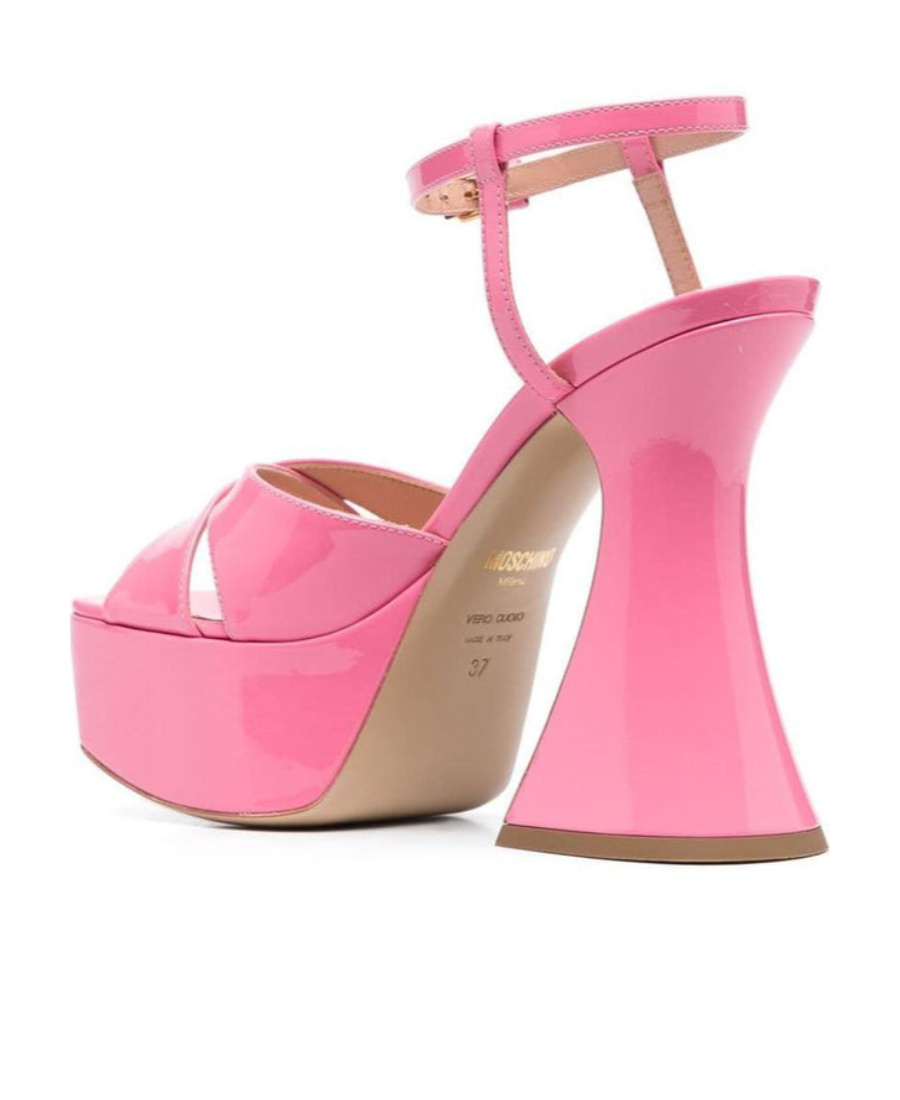 Moschino Chunky Heel Platform Sandals In Pink