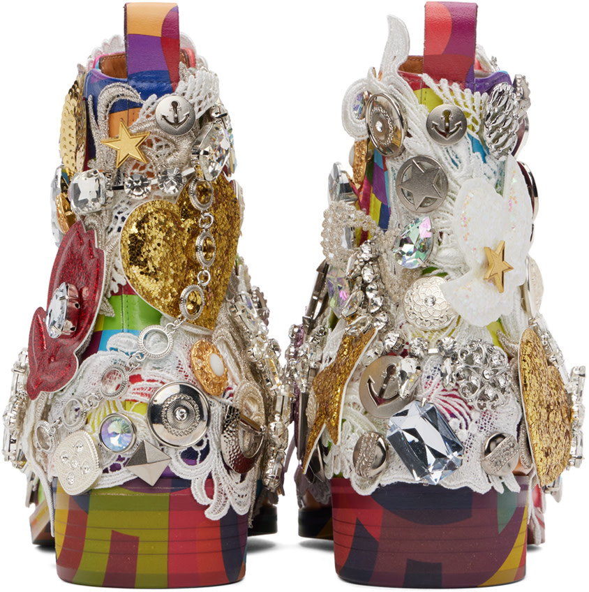 COMME DES GARÇONS PATTERNED ANKLE BOOTS