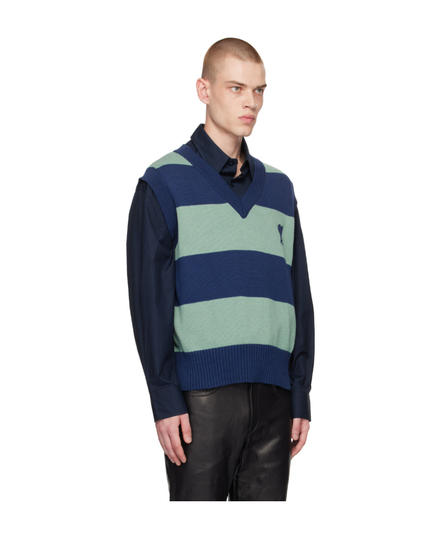 Ami Alexandre Mattiussi Rib Knitted Vest In Black