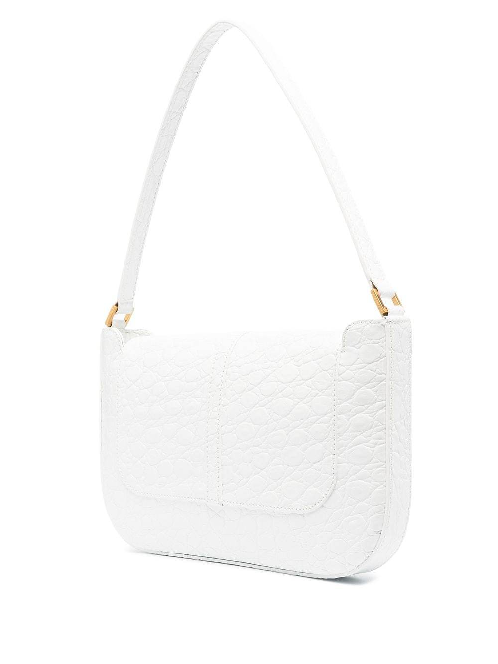 By Far Miranda Crocodile-effect Shoulder Bag In White