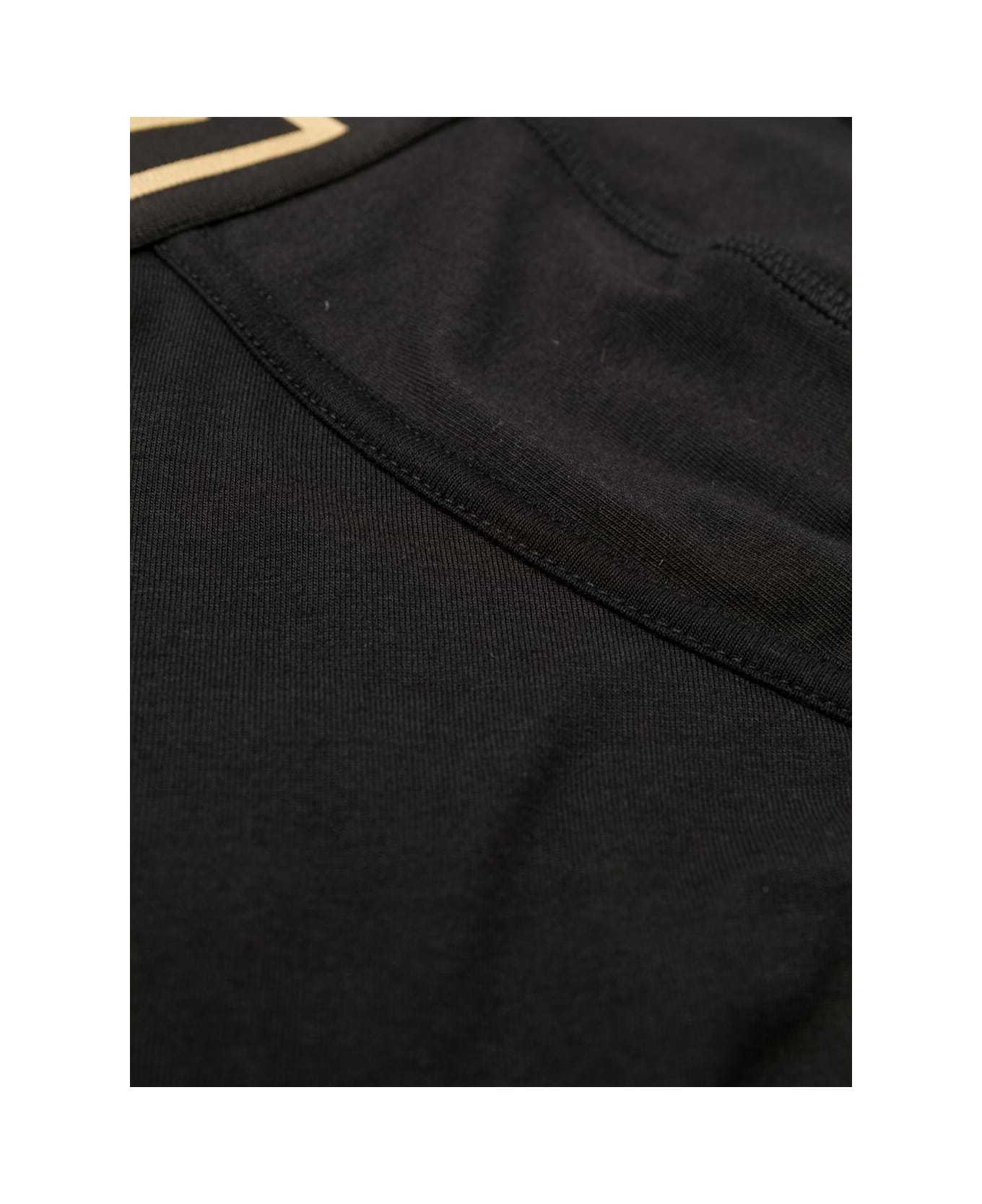 Versace Black Briefs With Elastic Waist With Medusa Print In Cotton Stretch Man In Black