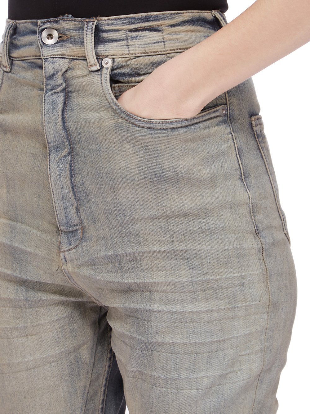 Rick Owens Drkshdw Belt-loop Jeans In Gray