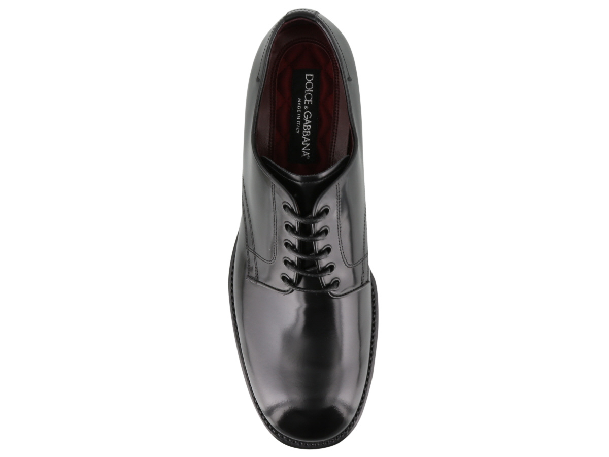 Dolce & Gabbana Black Leather Derby Shoes In Black