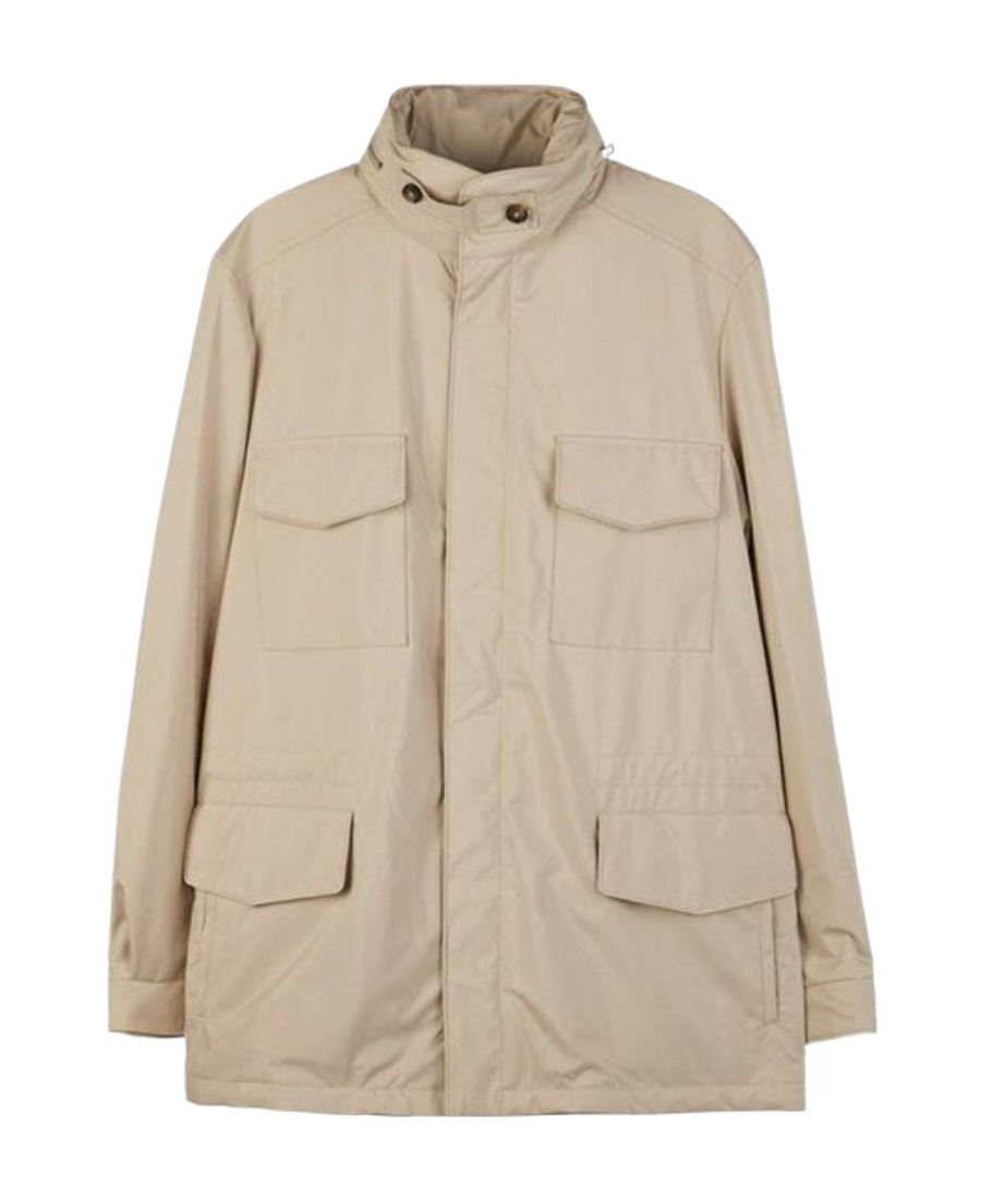 Loro Piana Linen And Silk-blend Field Jacket In Shabei Color